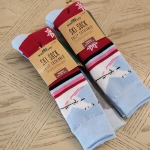 Northeast Outfitters Ski Socks Cushioned - Youth Size 13k-4 TWO pairs TWO packs